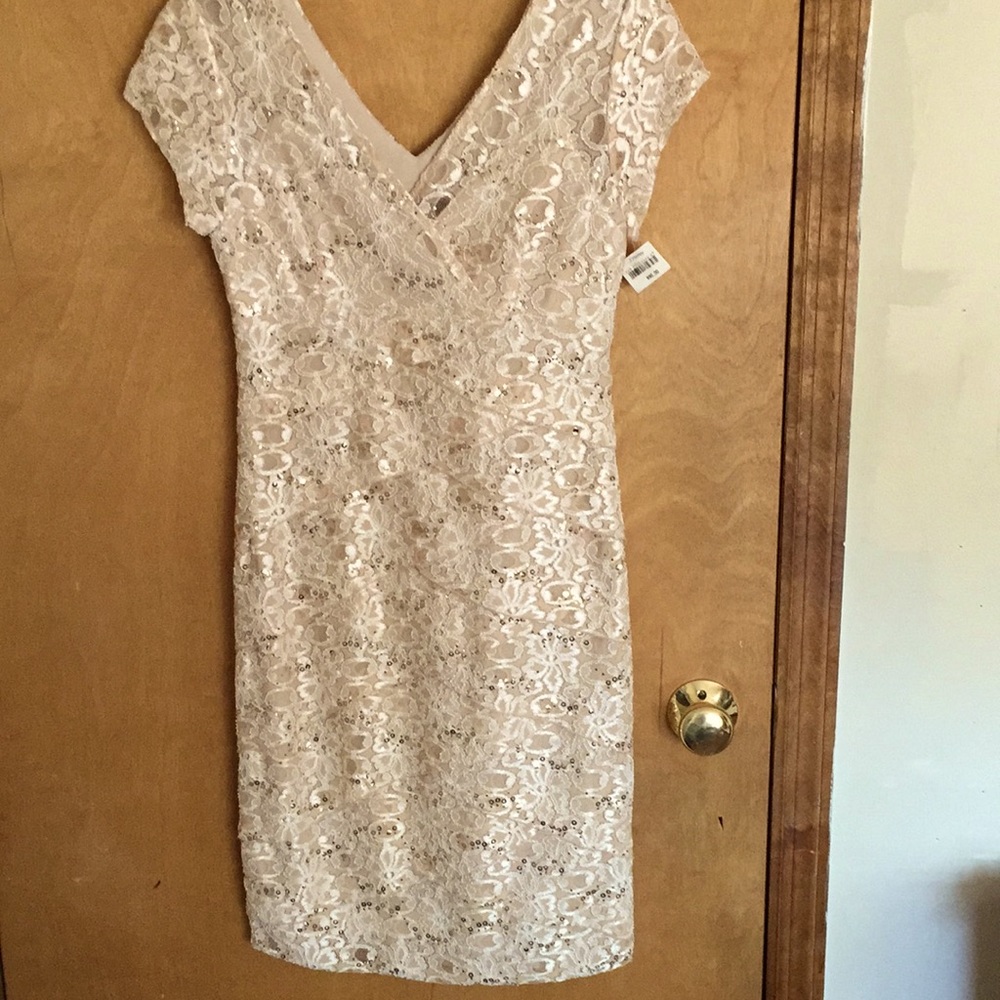 Scarlett Ecru Sequin Dress